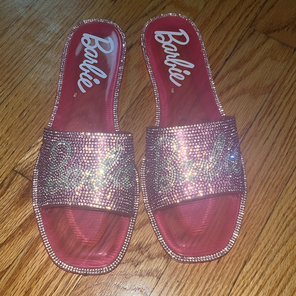 NEW Barbie Pink Glitter Sandals - Picture 4 of 6